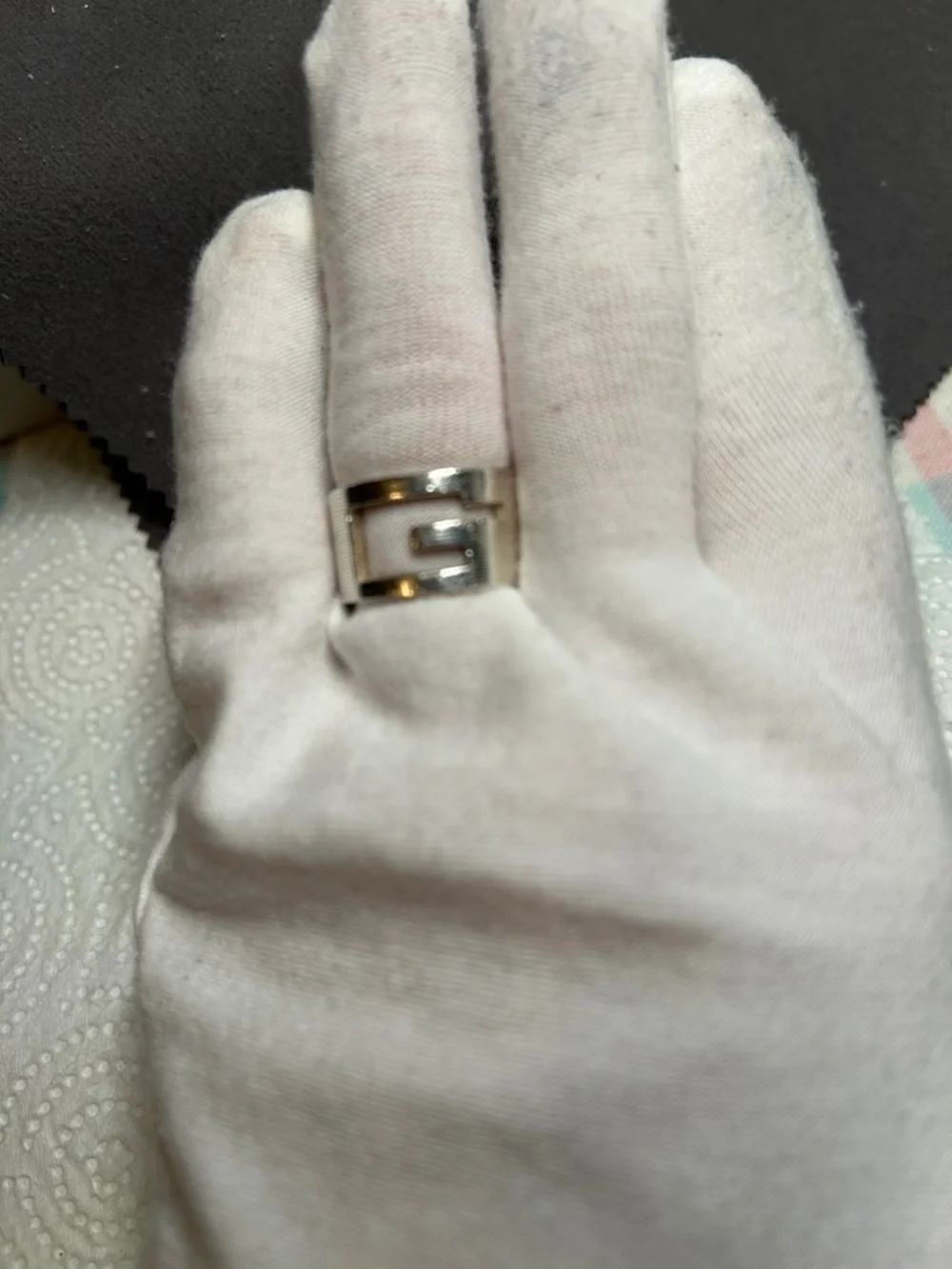 Gucci .925 Silver Ring Size 8.25 Unisex 1/2” height GC - Picture 2 of 7